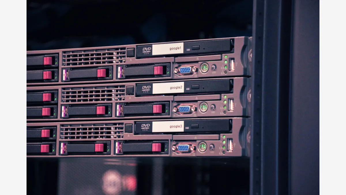 Racks inside a Google data centre, the infrastructure behind the flagship Gemini model the company has not refreshed since November 2025.