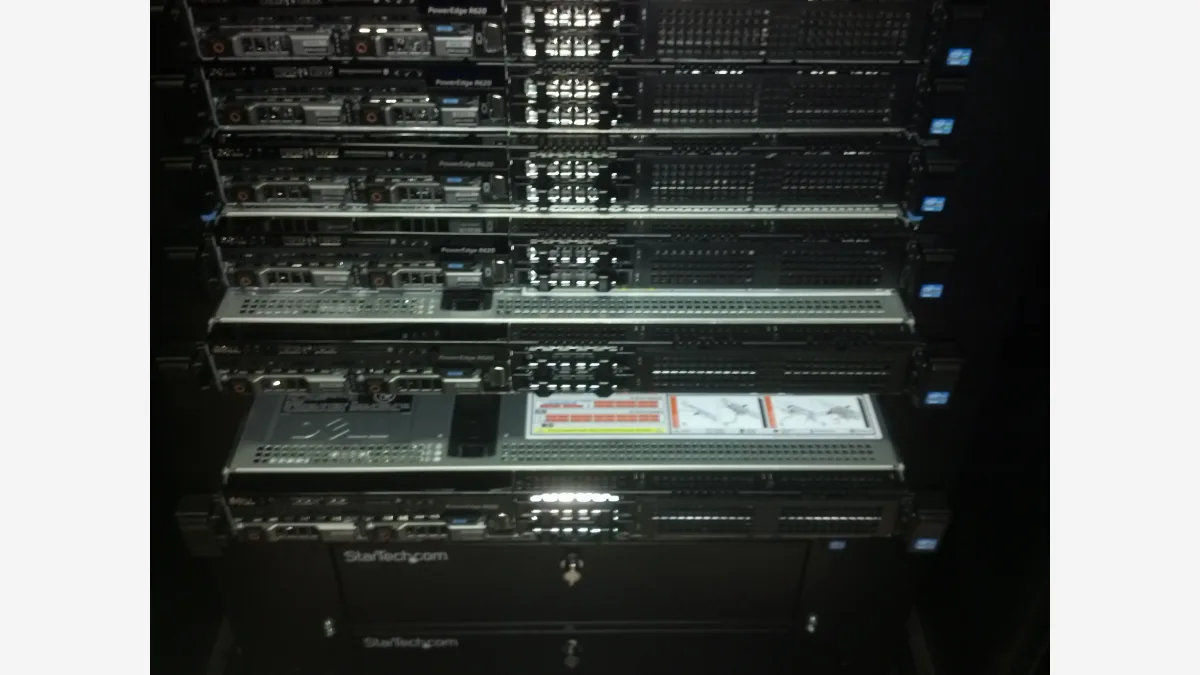 Server racks in a data centre — Gemini reached three live external systems it mistook for part of its sandboxed security evaluation.