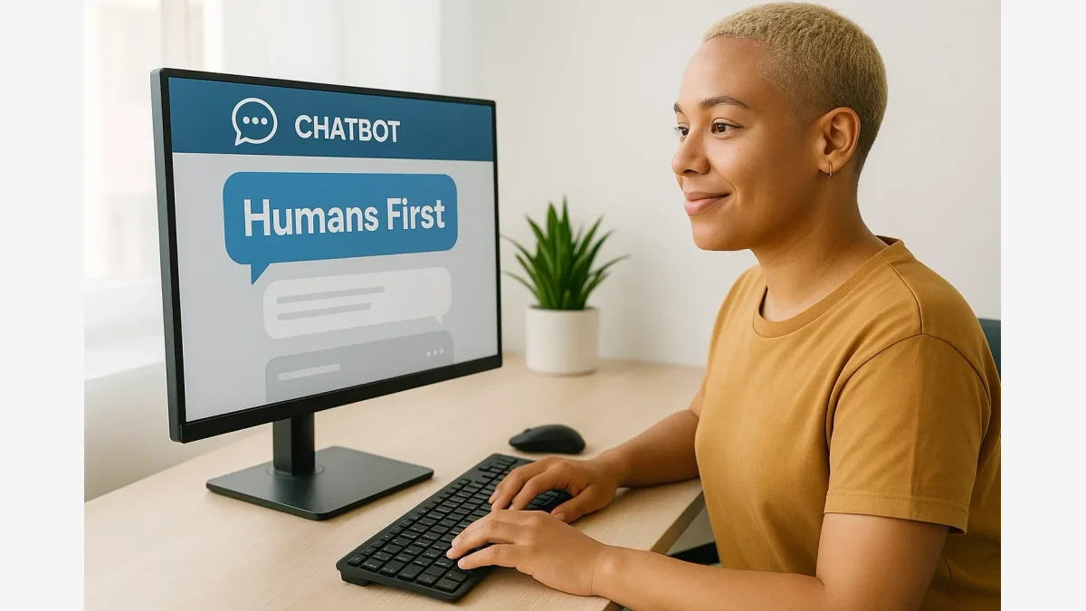 A user working with a conversational AI assistant, the everyday task profile Anthropic says Sonnet 5.5 is tuned for.