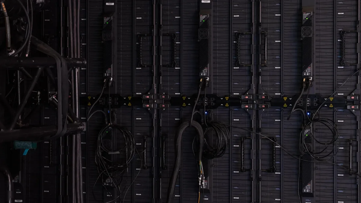 Server infrastructure illustrates the containment challenges raised by advanced AI cyber evaluations. Photo by Taylor Vick on Unsplash.