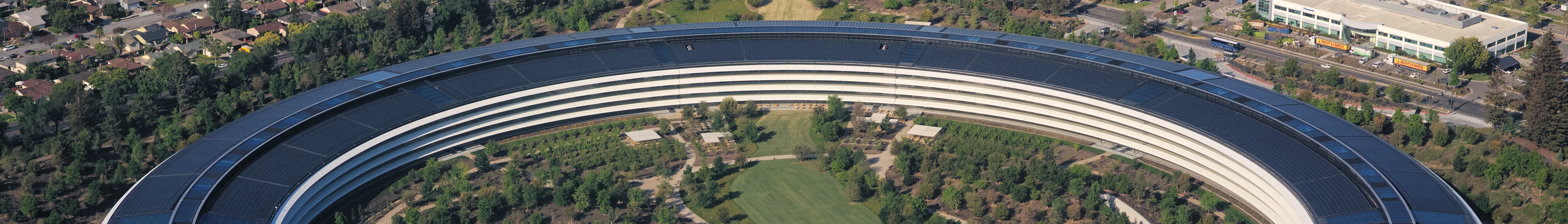 Apple Park in Cupertino, where Apple built the iOS 27 Siri architecture that code sleuths found can delegate to third-party AI models